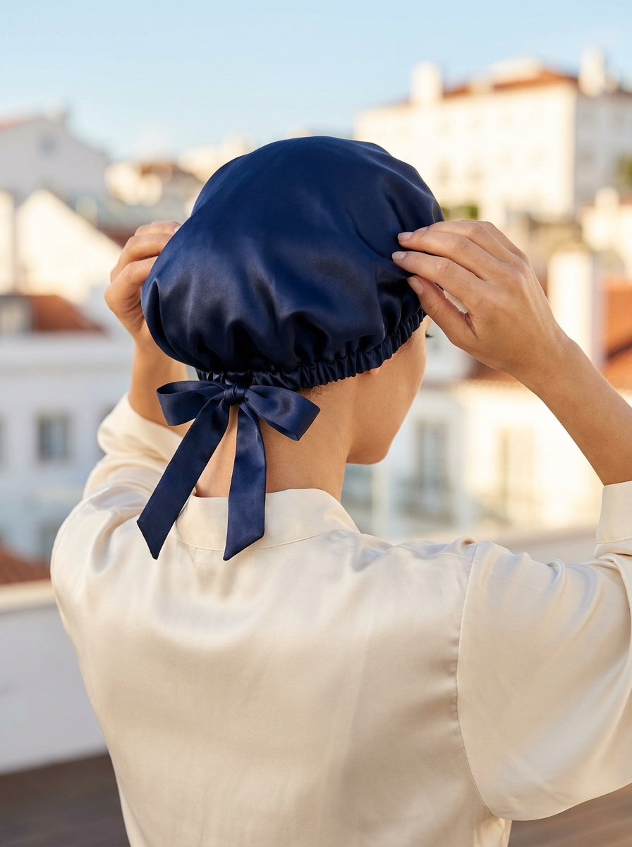 Touca de Seda — Proteção Noturna do Cabelo