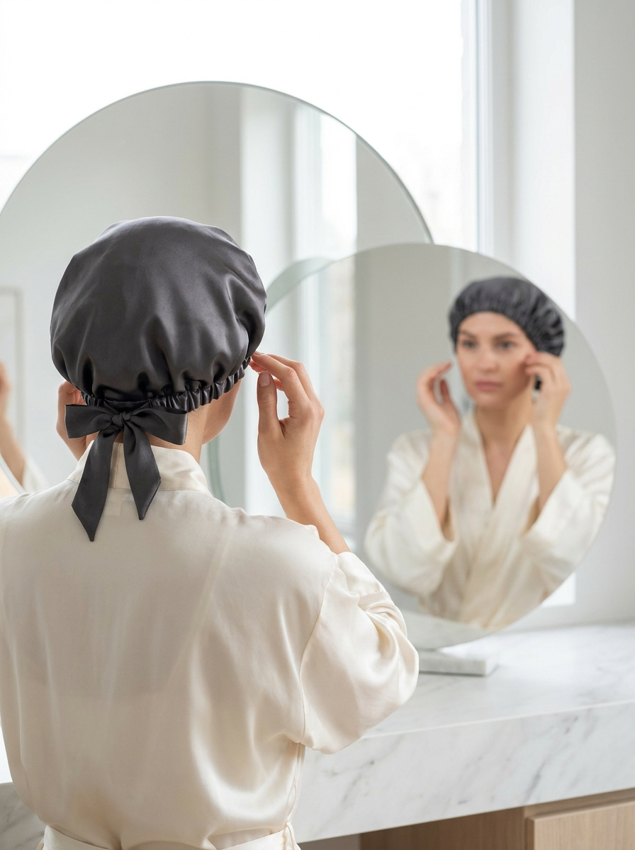 Touca de Seda — Proteção Noturna do Cabelo